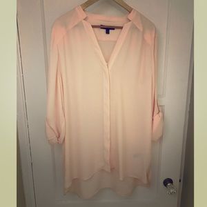 NWT Nude Rolled-Sleeve Blouse/Tunic With Buttons